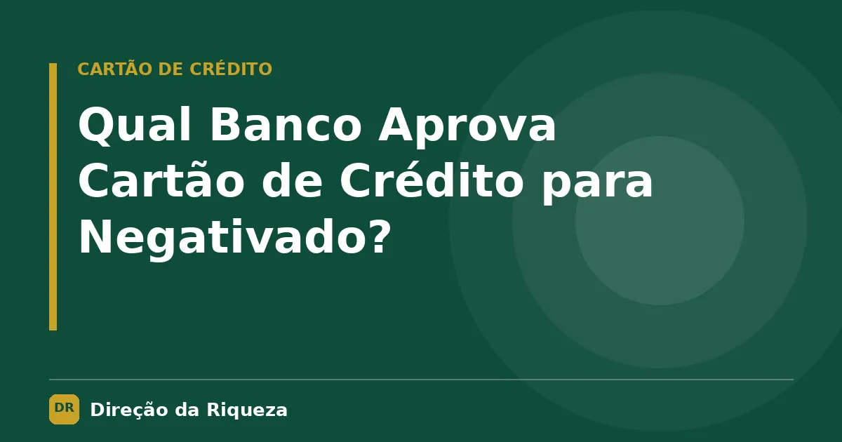 Capa do artigo: Qual Banco Aprova Cartão de Crédito para Negativado?